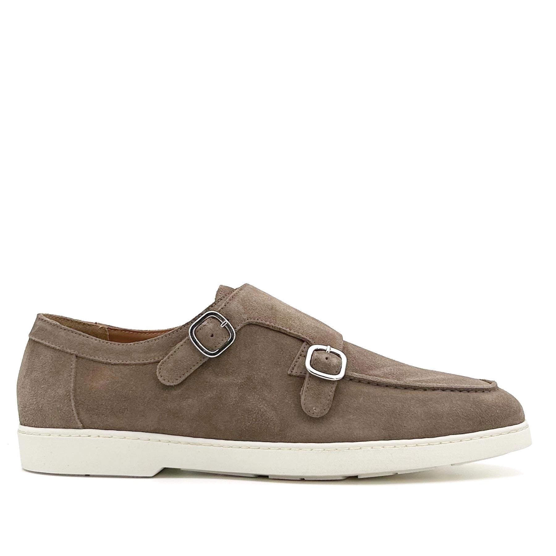 Double-Buckle Cocoa Suede